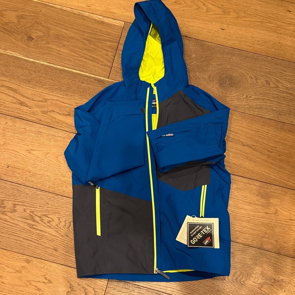 Patagonia Blue and Neon Yellow Jacket
